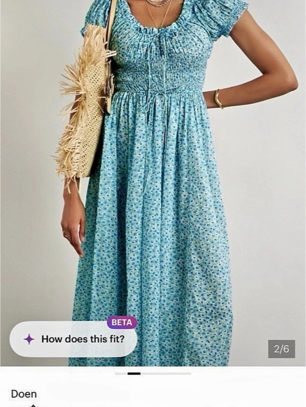 Doen Ashlynn Dress in Bleu Daisy Fields Floral— read the whole the whole descrip